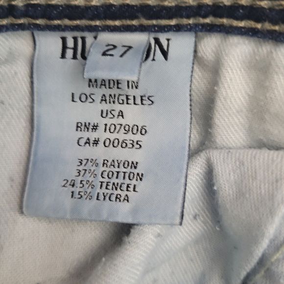 Hudson Jeans Womens Size 27 Straight Leg Low Rise Dark Wash Jeans Made In USA - Picture 4 of 4